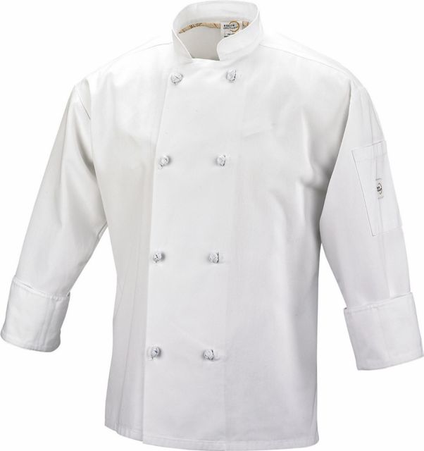Cook Jacket.  Color: White.  Cloth Knot Buttons.  2X.