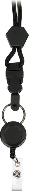 RETRACTABLE NECK LANYARD-BLACK