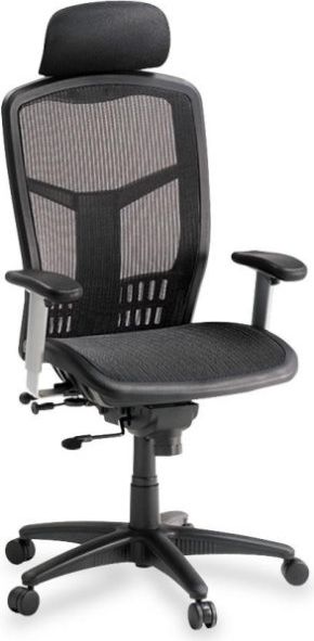 CHAIR BLK MESH HI BACK LLR